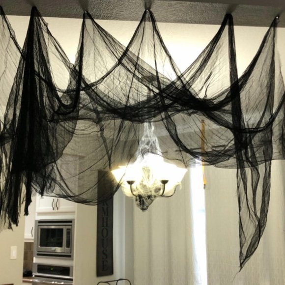 Halloween Black Creepy Cloth 276 x 87 inch Spooky Halloween Decoration - Picture 1 of 6